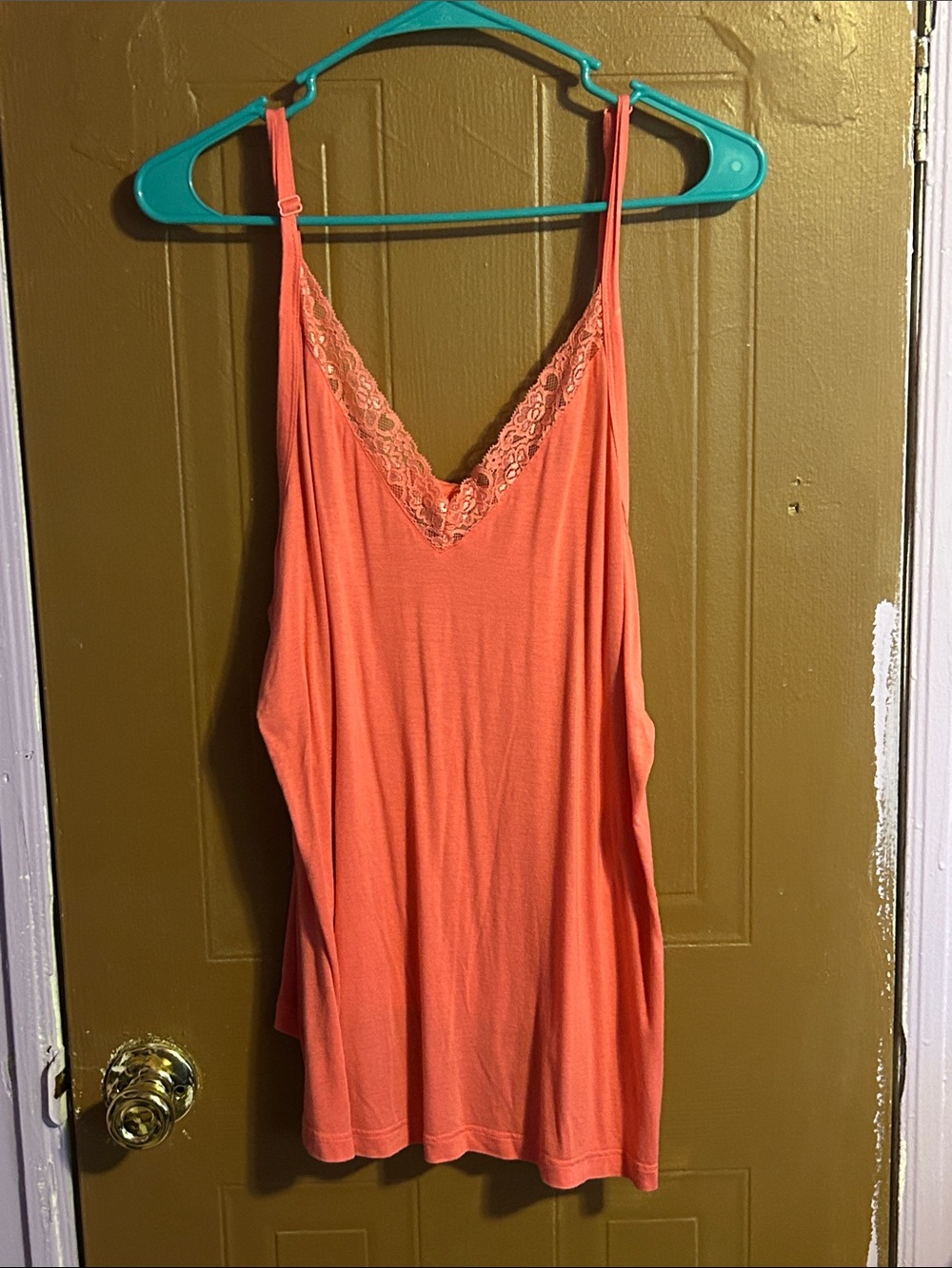 Daisy Fuentes Coral Lace-Trim Camisole Tank